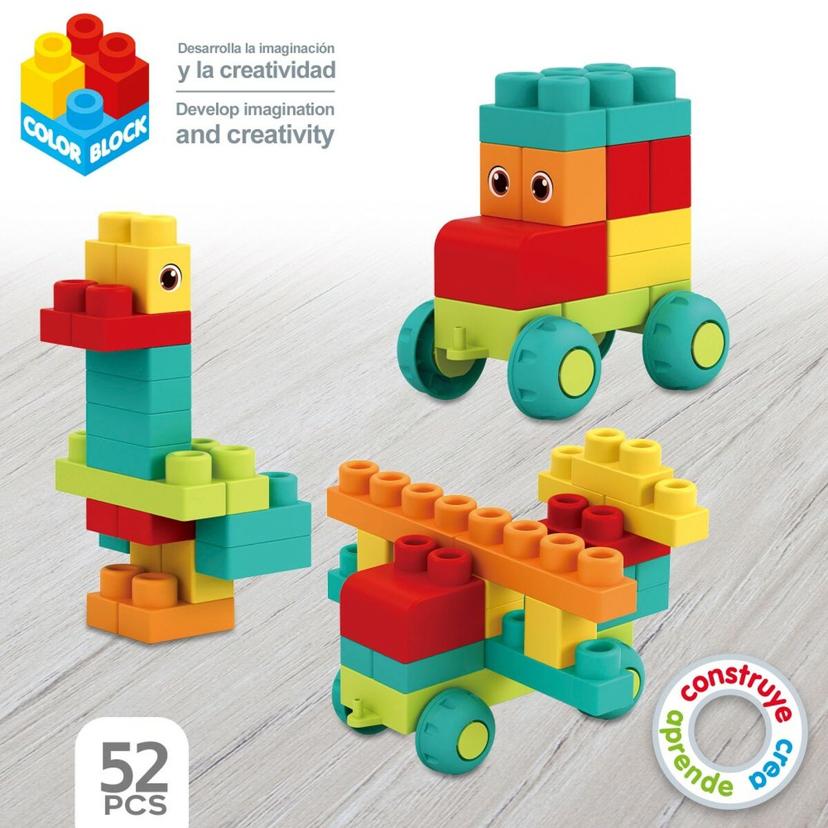 Stavební sada Color Block 52 Kusy (4 kusů)